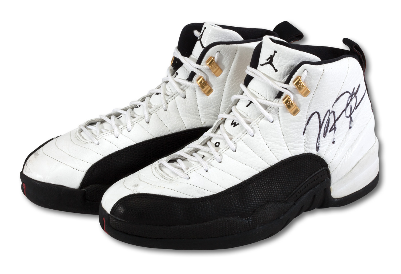 Michael Jordan Autographed Nike Air Jordan 12 Retro Flu Game Shoes