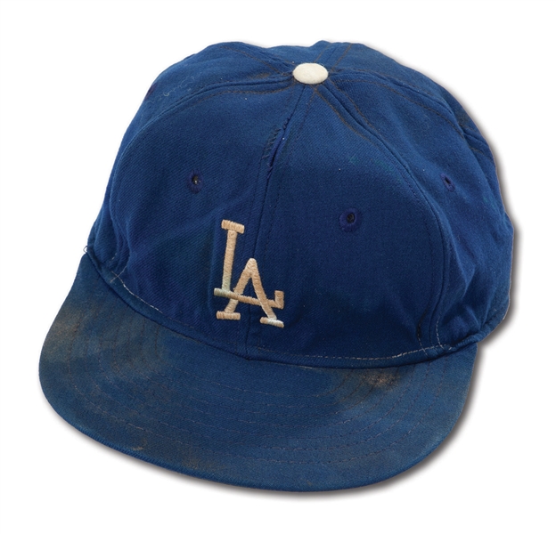 DON DRYSDALES CIRCA 1958 LOS ANGELES DODGERS GAME WORN CAP (DRYSDALE COLLECTION)