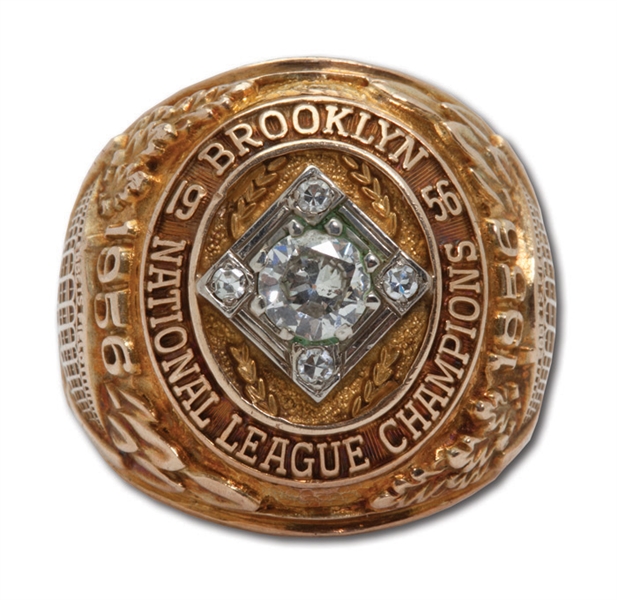DON DRYSDALES 1956 BROOKLYN DODGERS NATIONAL LEAGUE CHAMPIONS 10K GOLD RING (DRYSDALE COLLECTION)