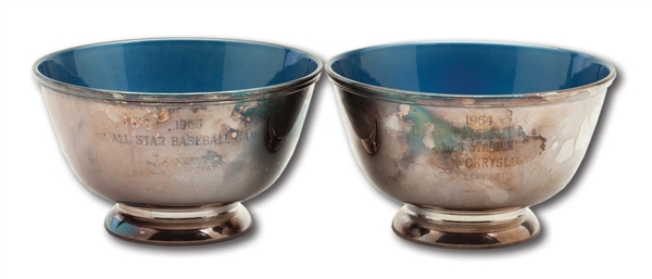 DON DRYSDALES PAIR OF 1964 AND 1965 MLB ALL STAR GAME PARTICIPATORY AWARD BOWLS (DRYSDALE COLLECTION) 