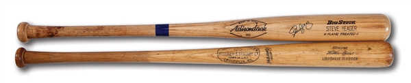 DODGERS PAIR OF 1969-70 WILLIE DAVIS AND 1973-79 STEVE YEAGER (SIGNED) PROFESSIONAL MODEL GAME USED BATS (PSA/TAUBE)