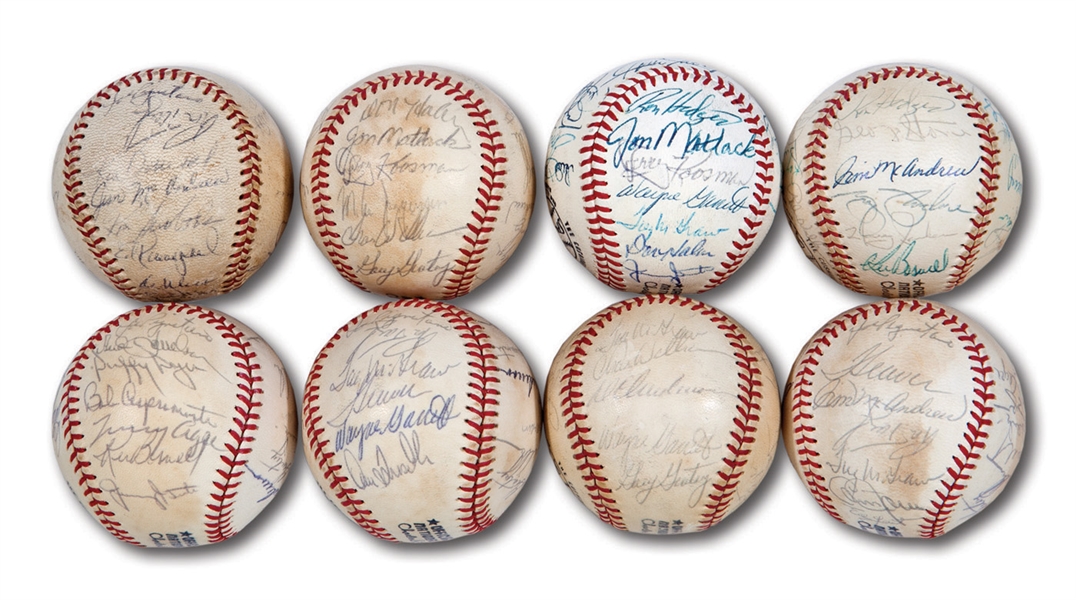NEW YORK METS LOT OF (8) TEAM SIGNED BASEBALLS INCL. 1969, (5) 1971, AND (2) 1973 (SCHEFFING COLLECTION) 