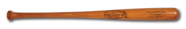 DON DRYSDALES JULY 10, 1962 ALL-STAR GAME USED LOUISVILLE SLUGGER PROFESSIONAL MODEL BAT (DRYSDALE COLLECTION)