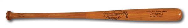 DON DRYSDALES JULY 9, 1963 ALL-STAR GAME READY LOUISVILLE SLUGGER PROFESSIONAL MODEL BAT (DRYSDALE COLLECTION)
