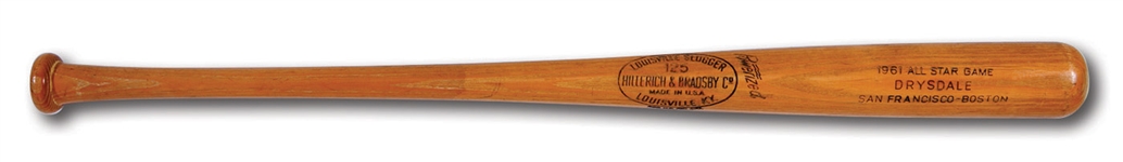 DON DRYSDALES 1961 ALL-STAR GAME READY LOUISVILLE SLUGGER PROFESSIONAL MODEL BAT (DRYSDALE COLLECTION)