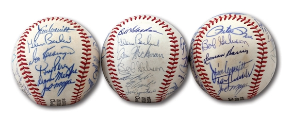 TRIO OF 1970 NATIONAL LEAGUE ALL-STAR TEAM SIGNED BASEBALLS WITH 2 SIGNED BY CLEMENTE (SCHEFFING COLLECTION)