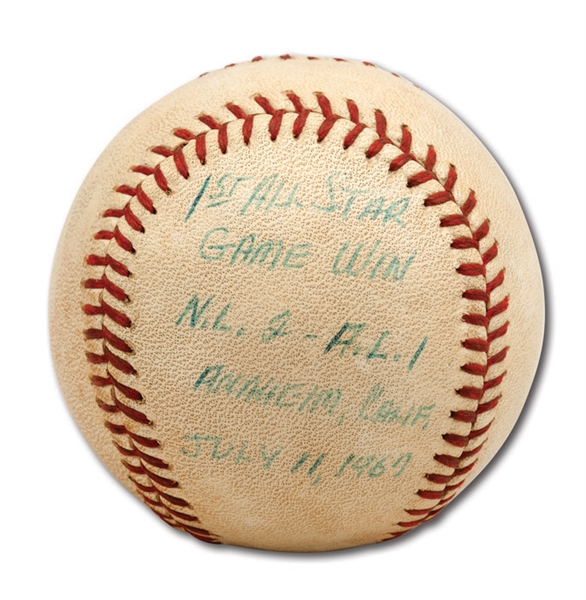 7/11/1967 DON DRYSDALE GAME USED BASEBALL FROM HIS FIRST ALL-STAR GAME VICTORY (DRYSDALE COLLECTION)