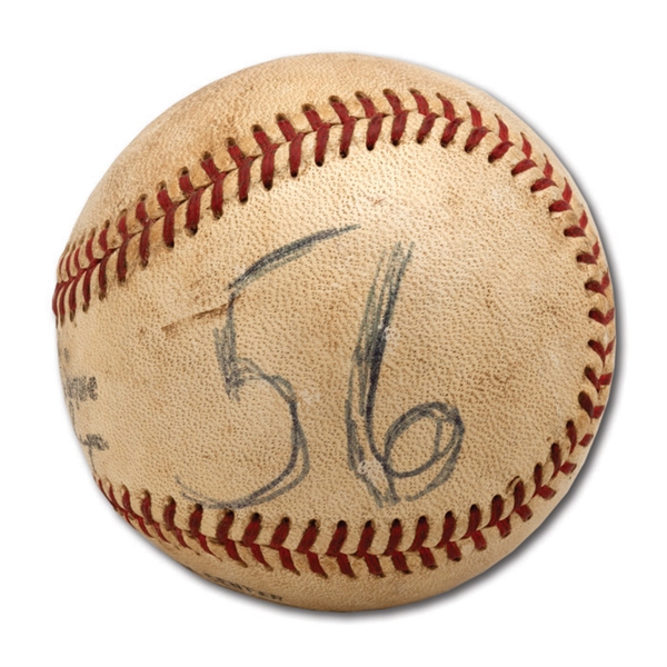 DON DRYSDALES 6/8/1968 GAME USED BASEBALL FROM GAME HE SET MLB RECORD WITH 58 2/3 CONSECUTIVE SCORELESS INNINGS STREAK (DRYSDALE COLLECTION)