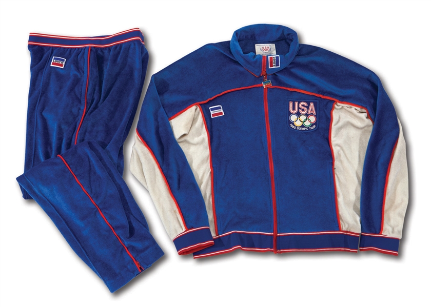1980 USA SWIMMING OLYMPIC WARM UP SUIT WORN BY 2-TIME GOLD MEDALIST BRIAN GOODELL (NSM COLLECTION)