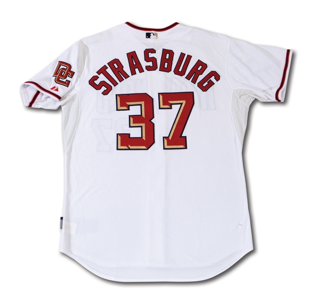 2010 STEPHEN STRASBURG WASHINGTON NATIONALS ROOKIE SEASON GAME WORN HOME JERSEY (MLB AGENT LOA)
