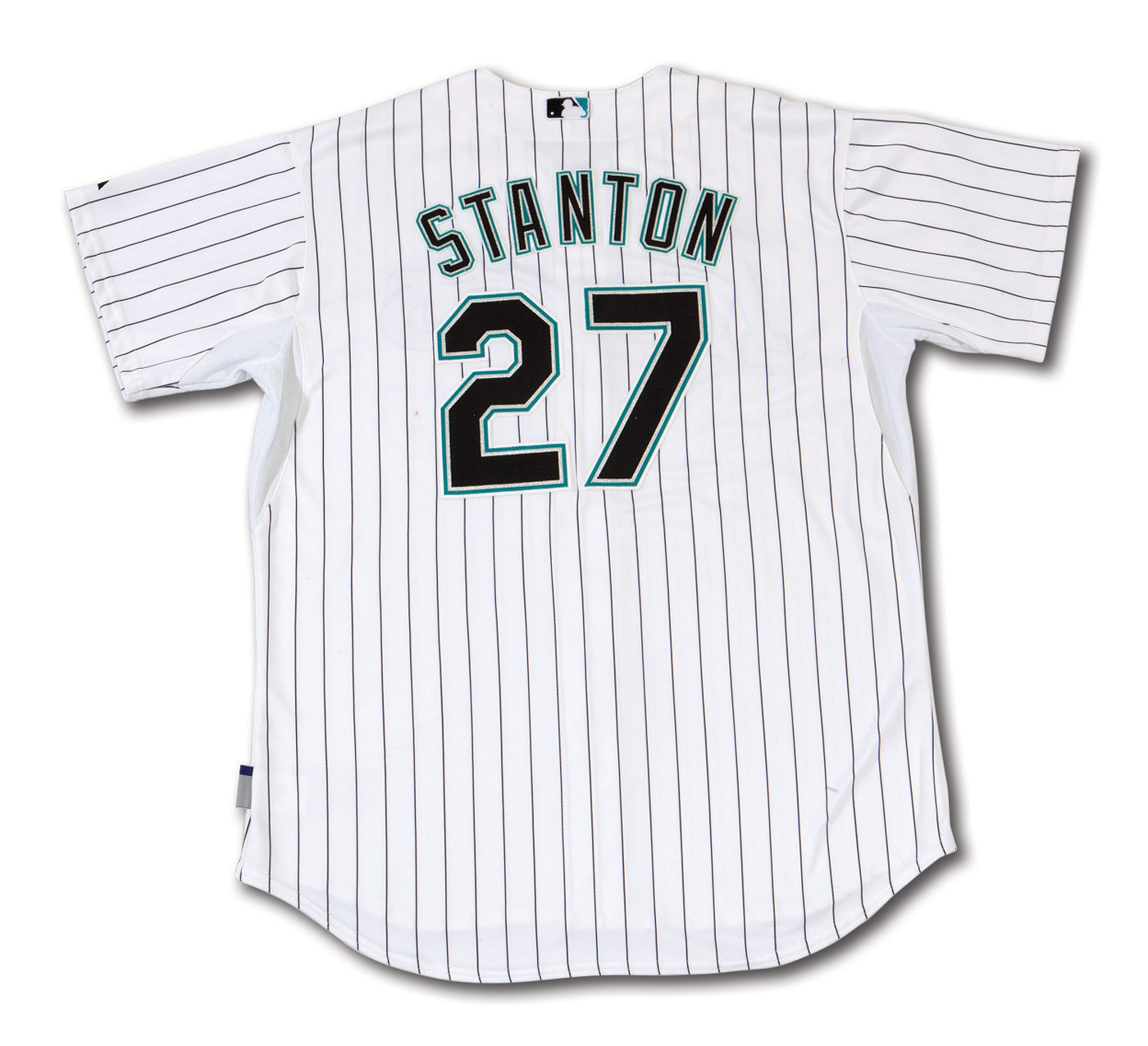 Showpieces Sports 2010 Giancarlo Stanton Game used Jacksonville Suns Miami Marlins Rookie Jersey