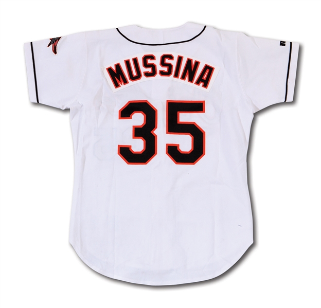 1996 MIKE MUSSINA BALTIMORE ORIOLES GAME WORN HOME JERSEY