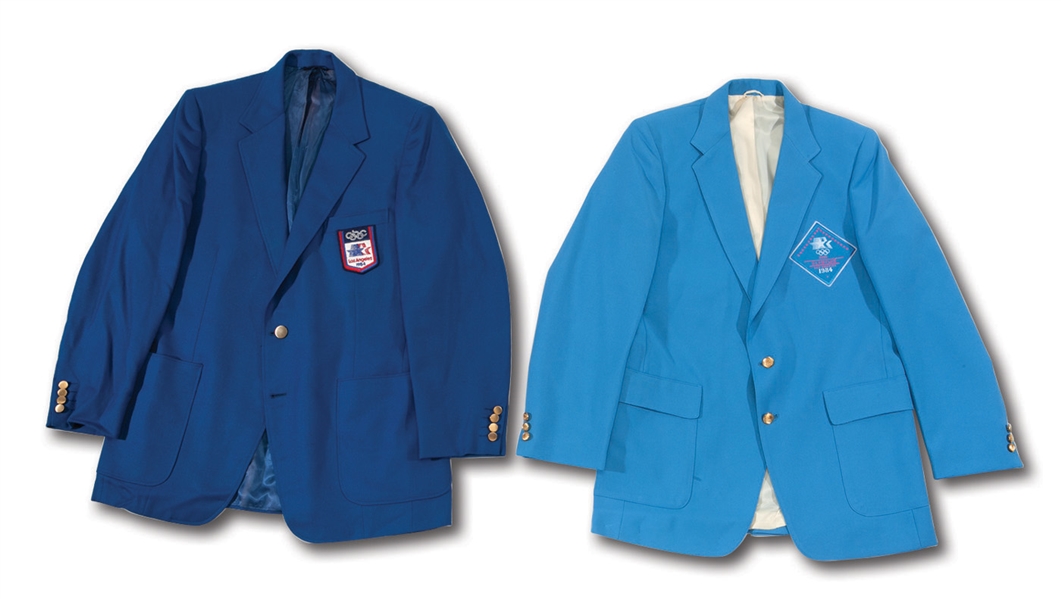 1984 LOS ANGELES SUMMER OLYMPIC GAMES OFFICIALS SPORT COAT PLUS ABC COMMENTATOR SPORT COAT WORN BY JIM KRUSE (NSM COLLECTION)