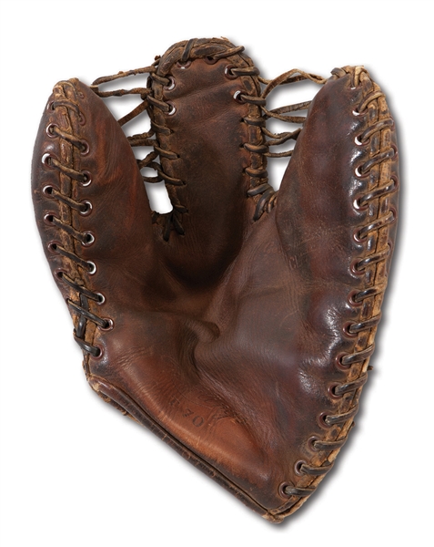 DON DRYSDALES C.1953-54 VAN NUYS (CA) HIGH SCHOOL GAME USED FIELDERS GLOVE INSCRIBED WITH HIS NAME AND ADDRESS (DRYSDALE COLLECTION)