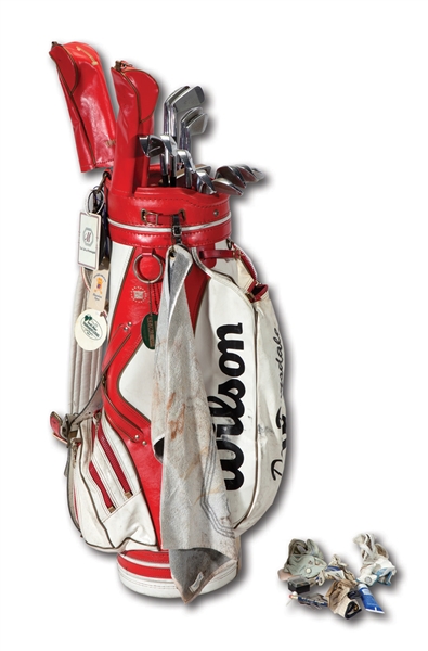 DON DRYSDALES 1980S WILSON PERSONAL MODEL GOLF BAG AND SET OF CELEBRITY/CHARITY TOURNAMENT USED CLUBS (DRYSDALE COLLECTION)