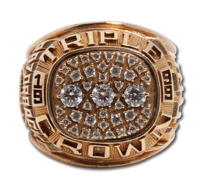 1999 ARKANSAS NCAA TRACK & FIELD CHAMPIONSHIP TRIPLE CROWN 10K GOLD RING (SHARIF KARIE)