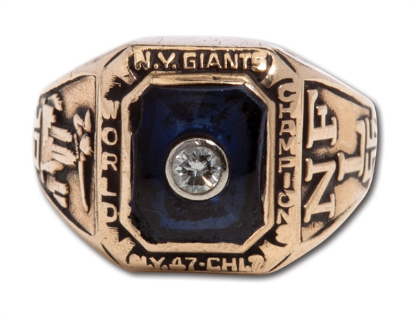 1956 NEW YORK GIANTS NFL CHAMPIONS 10K GOLD RING ISSUED TO LINEBACKER CLIFF LIVINGSTON