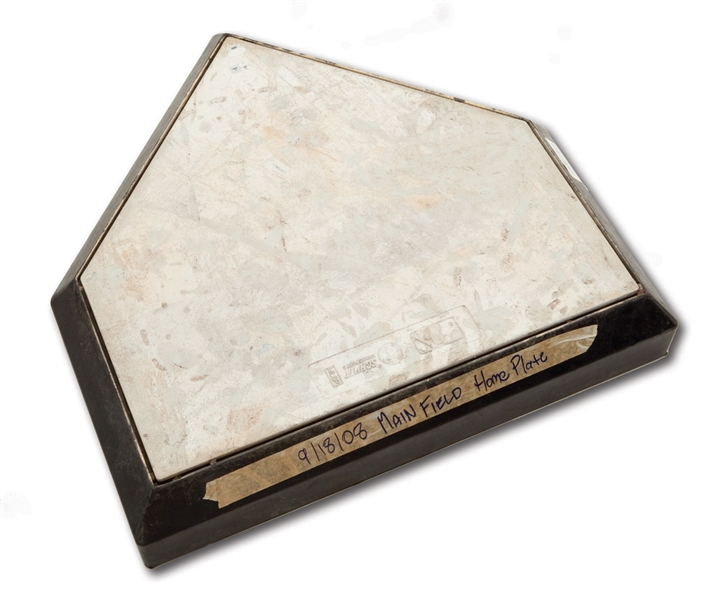 2008 GAME USED "MAIN FIELD" HOME PLATE FROM THE FINAL HOME STAND OF OLD YANKEE STADIUM (STEINER LOA, MLB AUTH.)