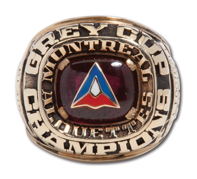 1974 MONTREAL ALOUETTES 10K GOLD GREY CUP CANADIAN FOOTBALL LEAGUE CHAMPIONSHIP RING