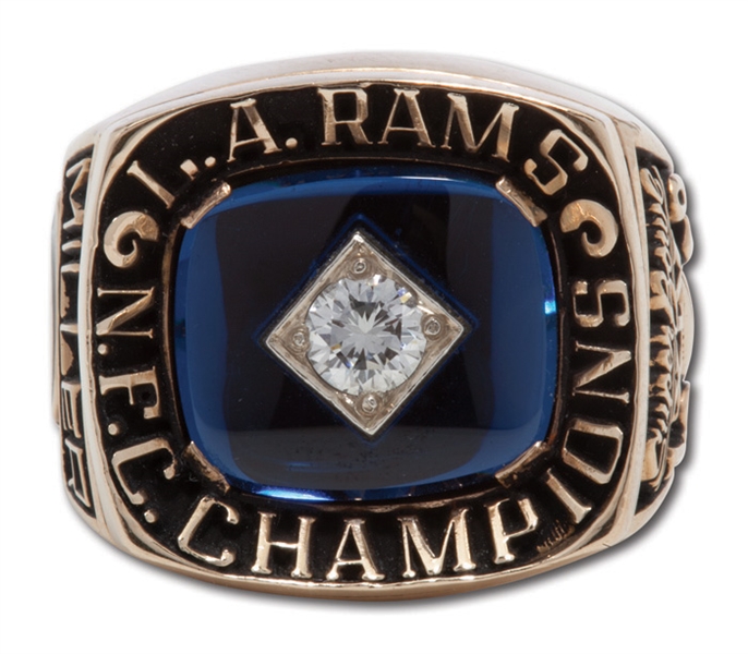 1979 LOS ANGELES RAMS NFC CHAMPIONS 10K GOLD RING ISSUED TO WR WILLIE MILLER