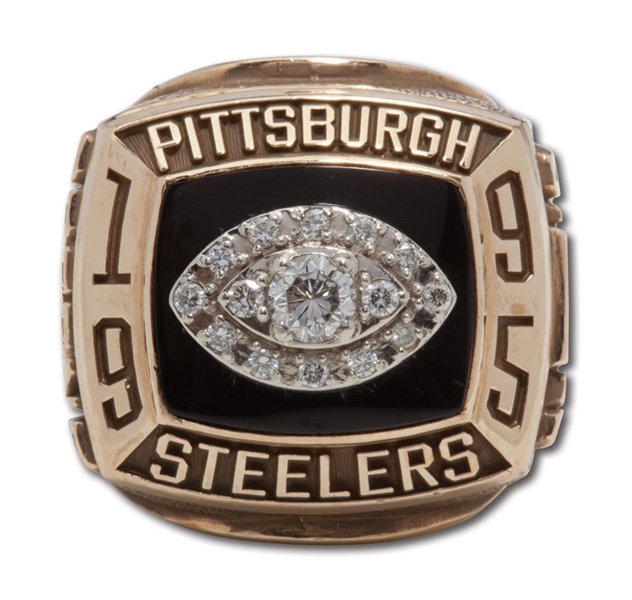 1995 PITTSBURGH STEELERS AFC CHAMPIONS 10K GOLD RING ISSUED TO TIGHT END TRACY GREENE