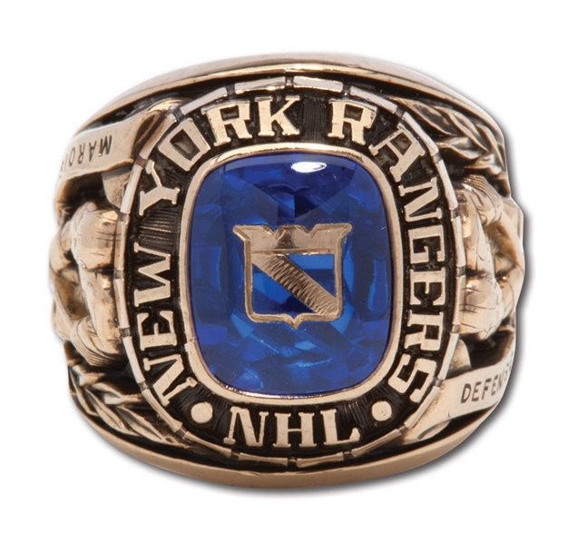 1977-78 NEW YORK RANGERS NHL TEAM 10K GOLD PLAYERS RING (MARIO MAROIS)