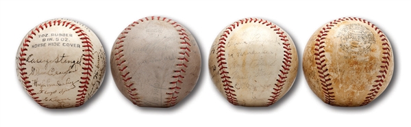 1938 BOSTON BEES, 1947 OAKLAND OAKS, AND 1948 OAKLAND OAKS (2) LOT OF 4 TEAM SIGNED BASEBALLS