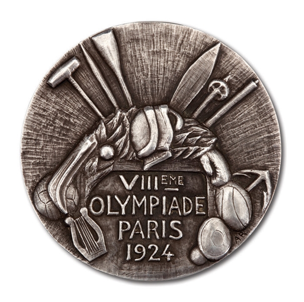 1924 PARIS SUMMER OLYMPIC GAMES 2ND PLACE WINNERS SILVER MEDAL