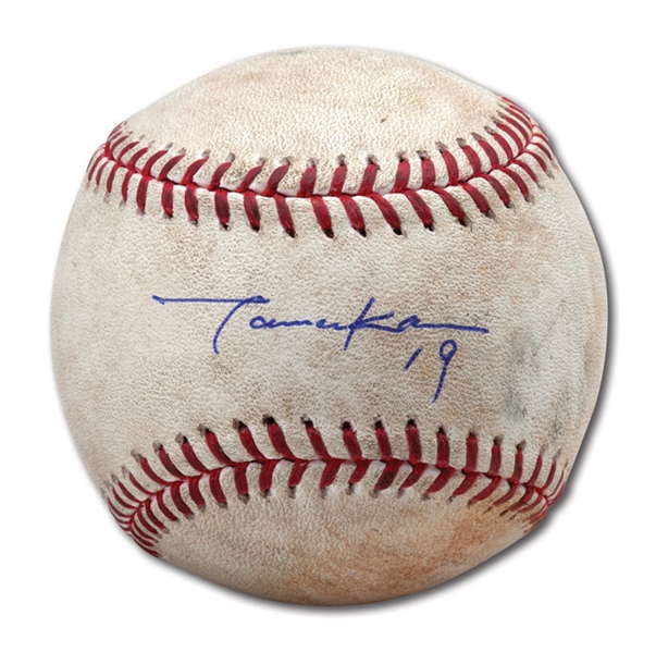 6/28/2014 MASAHIRO TANAKA (YANKEES VS. RED SOX) GAME USED & SIGNED BASEBALL FROM HIS ROOKIE SEASON - PITCHED COMPLETE GAME (STEINER LOA, MLB AUTH.)
