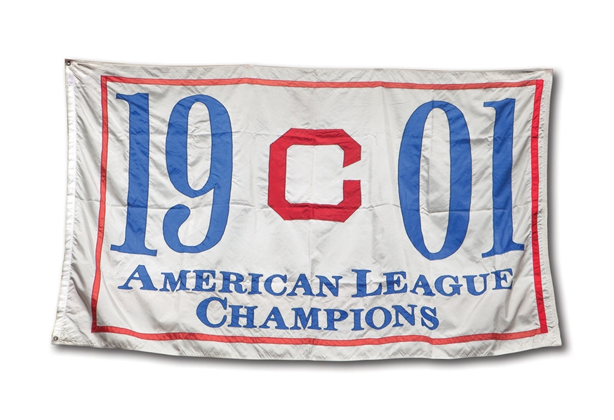 1901 CHICAGO WHITE STOCKINGS AMERICAN LEAGUE CHAMPIONS 5 X 8 FOOT STADIUM BANNER (NSM COLLECTION)