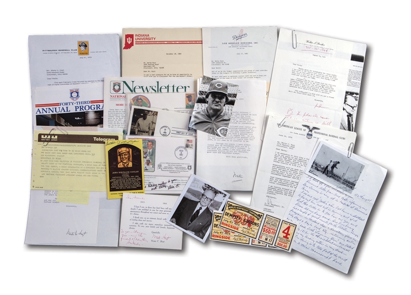 WAITE HOYT COLLECTION OF SIGNED LETTERS TO HIM, HALL OF FAME RELATED MATERIAL, AND MORE (HOYT FAMILY LOA)