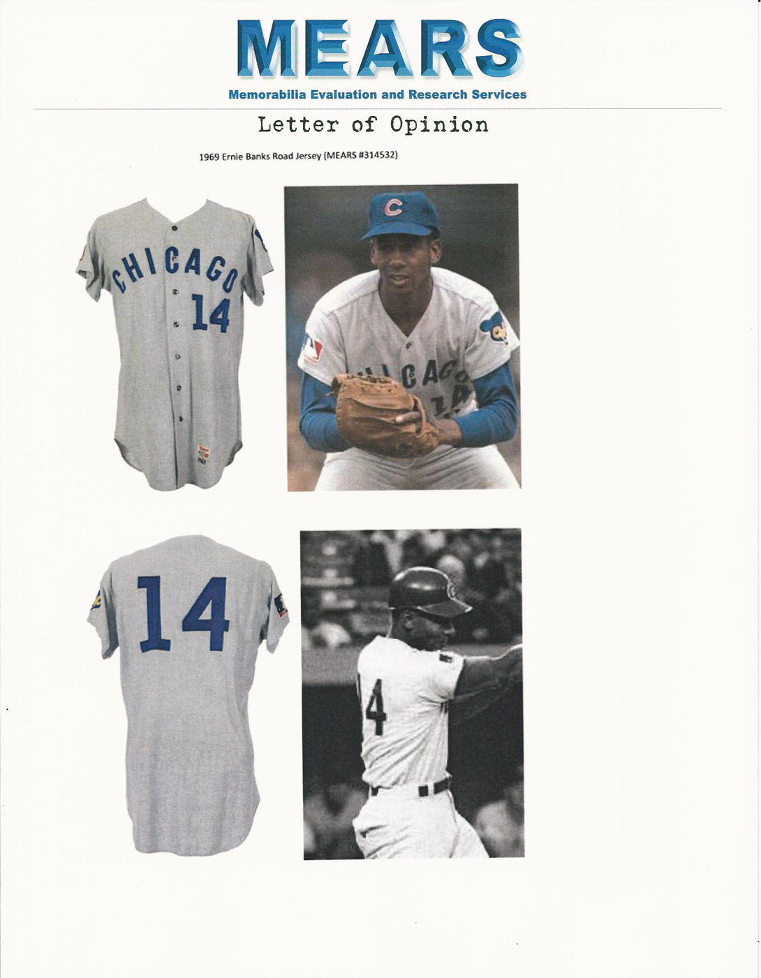 Lot Detail - 1969 ERNIE BANKS CHICAGO CUBS GAME WORN ROAD JERSEY (MEARS  A10) - PREVIOUSLY UNKNOWN EXAMPLE WITH FANTASTIC PRIMARY SOURCE PROVENANCE