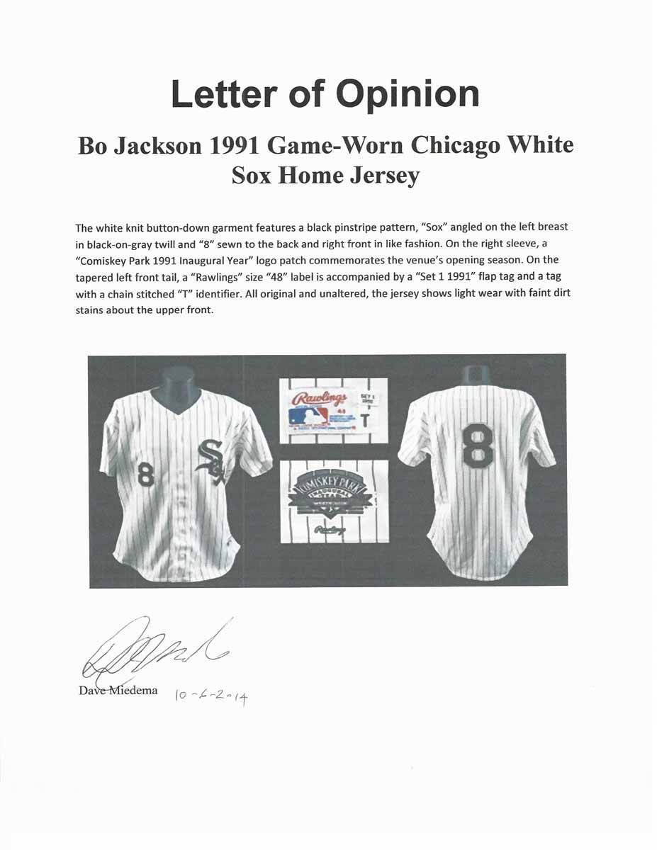 Lot Detail - Bo Jackson 1991 Chicago White Sox Game Used
