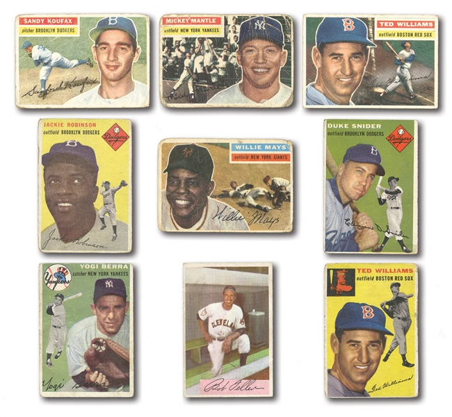 MAINLY 1952 THROUGH 1956 TOPPS AND BOWMAN CHILDHOOD COLLECTION OF OVER 530 CARDS - LOADED WITH HALL OF FAMERS AND STARS