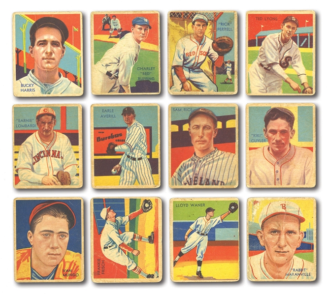 1934-36 R327 DIAMOND STARS LOT OF 53 (51 DIFFERENT) INCLUDING (20) HALL OF FAMERS