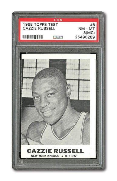 1968 TOPPS TEST BASKETBALL #6 CAZZIE RUSSELL NM-MT PSA 8 (MC)