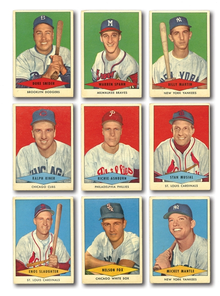 1954 RED HEART BASEBALL COMPLETE SET OF 33