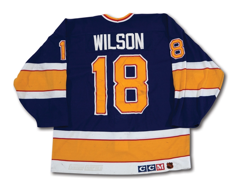 1989-91 RON WILSON ST. LOUIS BLUES GAME WORN ROAD JERSEY (NSM COLLECTION)