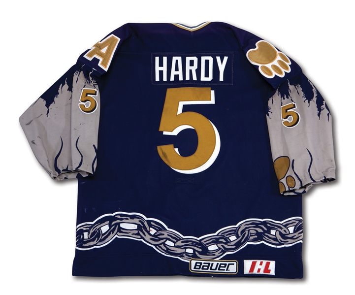 1995-96 MARK HARDY LOS ANGELES ICE DOGS (IHL) GAME WORN JERSEY (NSM COLLECTION)