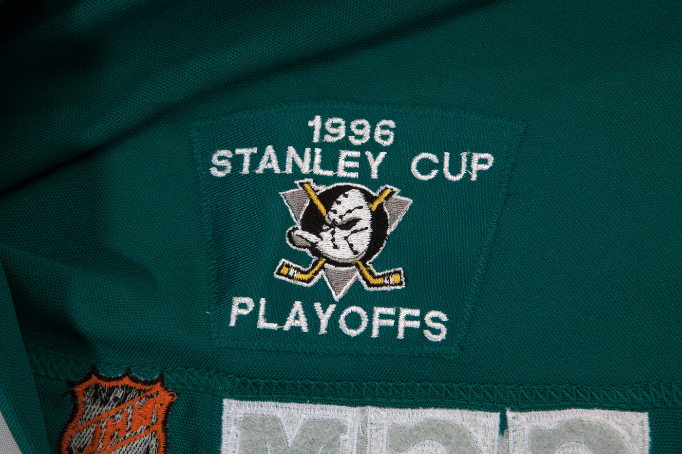 1995-96 Anatoli Semenov Anaheim Mighty Ducks Game Worn Jersey –Photo Match  – Team Letter