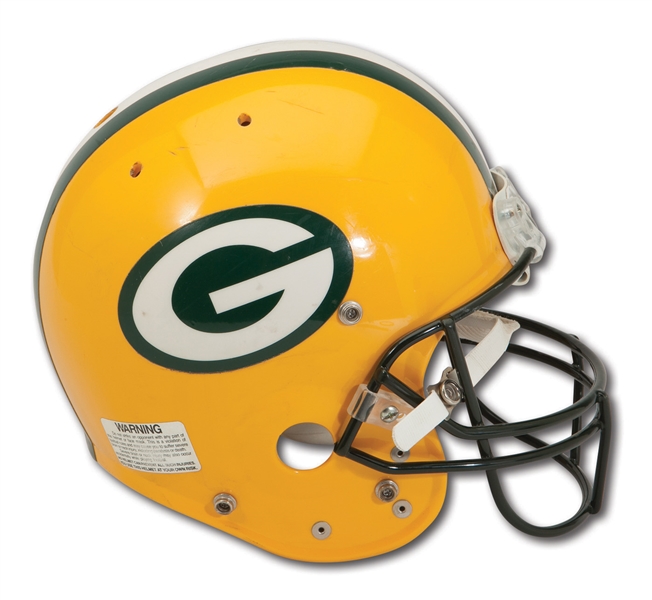 C.1992 GREEN BAY PACKERS GAME WORN HELMET WITH POSSIBLE ATTRIBUTION TO BRETT FAVRE  