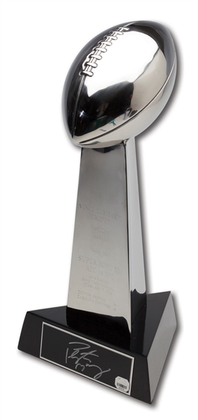 FEBRUARY 7, 2016 SUPER BOWL 50 VINCE LOMBARDI REPLICA TROPHY SIGNED BY PEYTON MANNING (FANATICS)