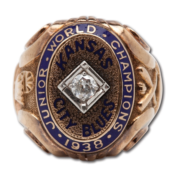 1938 KANSAS CITY BLUES (AMERICAN ASSOCIATION) JUNIOR WORLD SERIES CHAMPIONS 10K GOLD RING