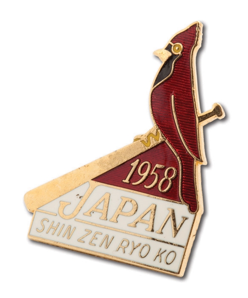 1958 ST. LOUIS CARDINALS TOUR OF JAPAN PROTOTYPE PRESS PIN