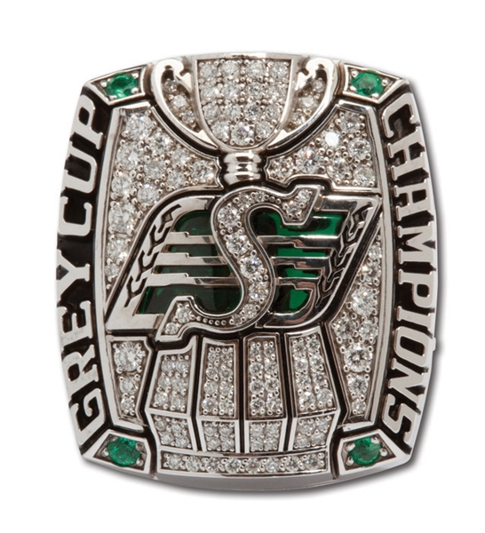 2013 SASKATCHEWAN ROUGHRIDERS 10K GOLD CANADIAN FOOTBALL LEAGUE GREY CUP CHAMPIONSHIP RING (DWIGHT ANDERSON)