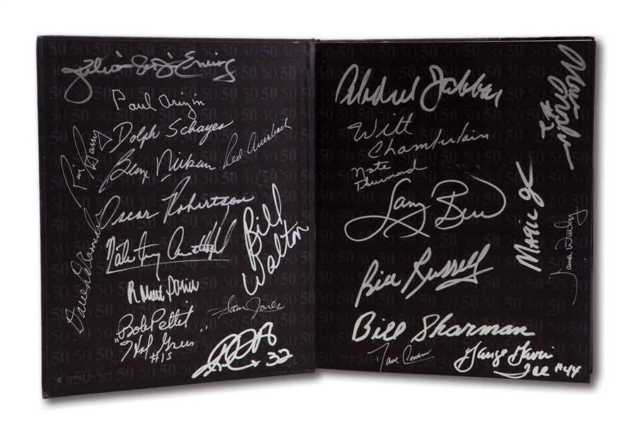 1996 "THE NBA AT 50" BOOK SIGNED BY 31 OF THE TOP 50 PLAYERS OF ALL-TIME PLUS HALL OF FAME COACH RED AUERBACH