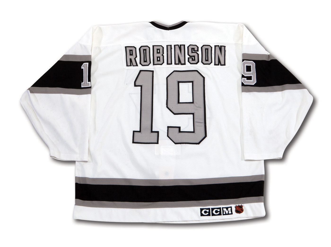 Lot Detail - 1990-91 LARRY ROBINSON LOS ANGELES KINGS GAME WORN HOME JERSEY  (KINGS COA, NSM COLLECTION)