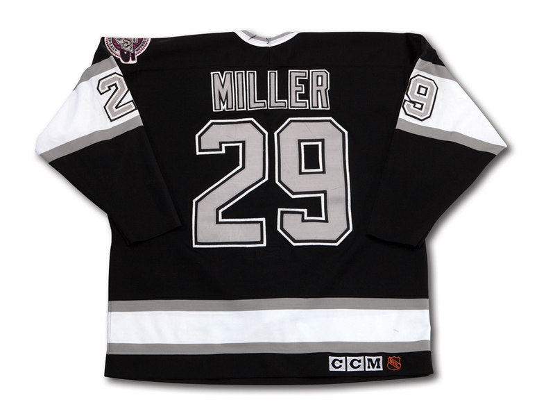 1991-92 JAY MILLER LOS ANGELES KINGS GAME WORN ROAD JERSEY (NSM COLLECTION)