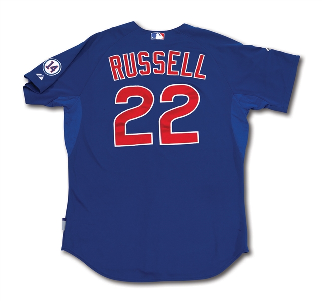 8/30/2015 ADDISON RUSSELL CHICAGO CUBS GAME WORN (ROOKIE SEASON) ROAD JERSEY FROM JAKE ARRIETA NO-HITTER @ DODGERS (MLB AUTH.)
