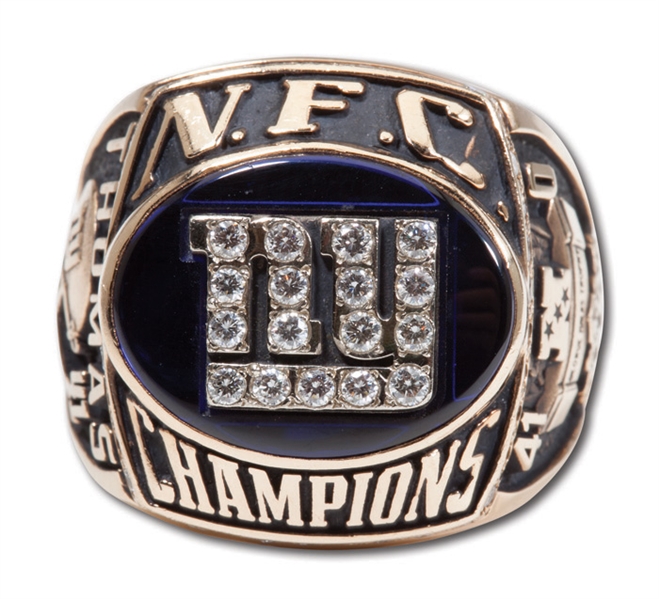 2000 NEW YORK GIANTS NFC CHAMPIONS 14K GOLD RING ISSUED TO CORNERBACK DAVE THOMAS